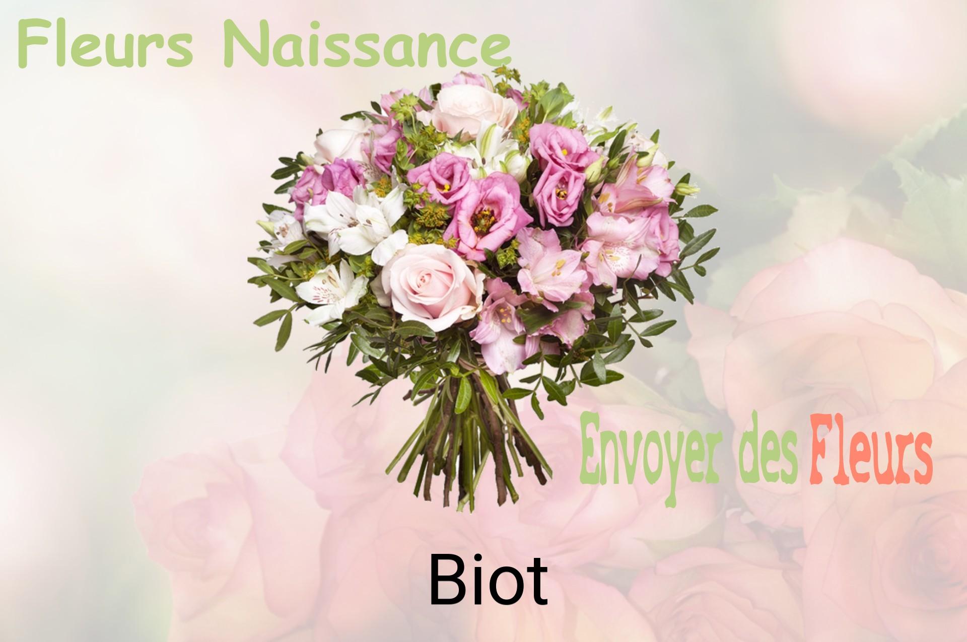 Bouquet de fleurs de naissance livré à Biot